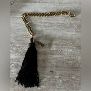 Marc Jacobs Decadent Gold Chain Black Tassel Necklace